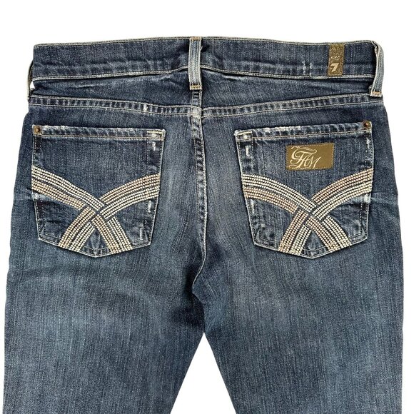 7 for all Mankind Womens Blue Gwenevere Super Skinny 5 Pocket Jeans Size 27 - Picture 4 of 10